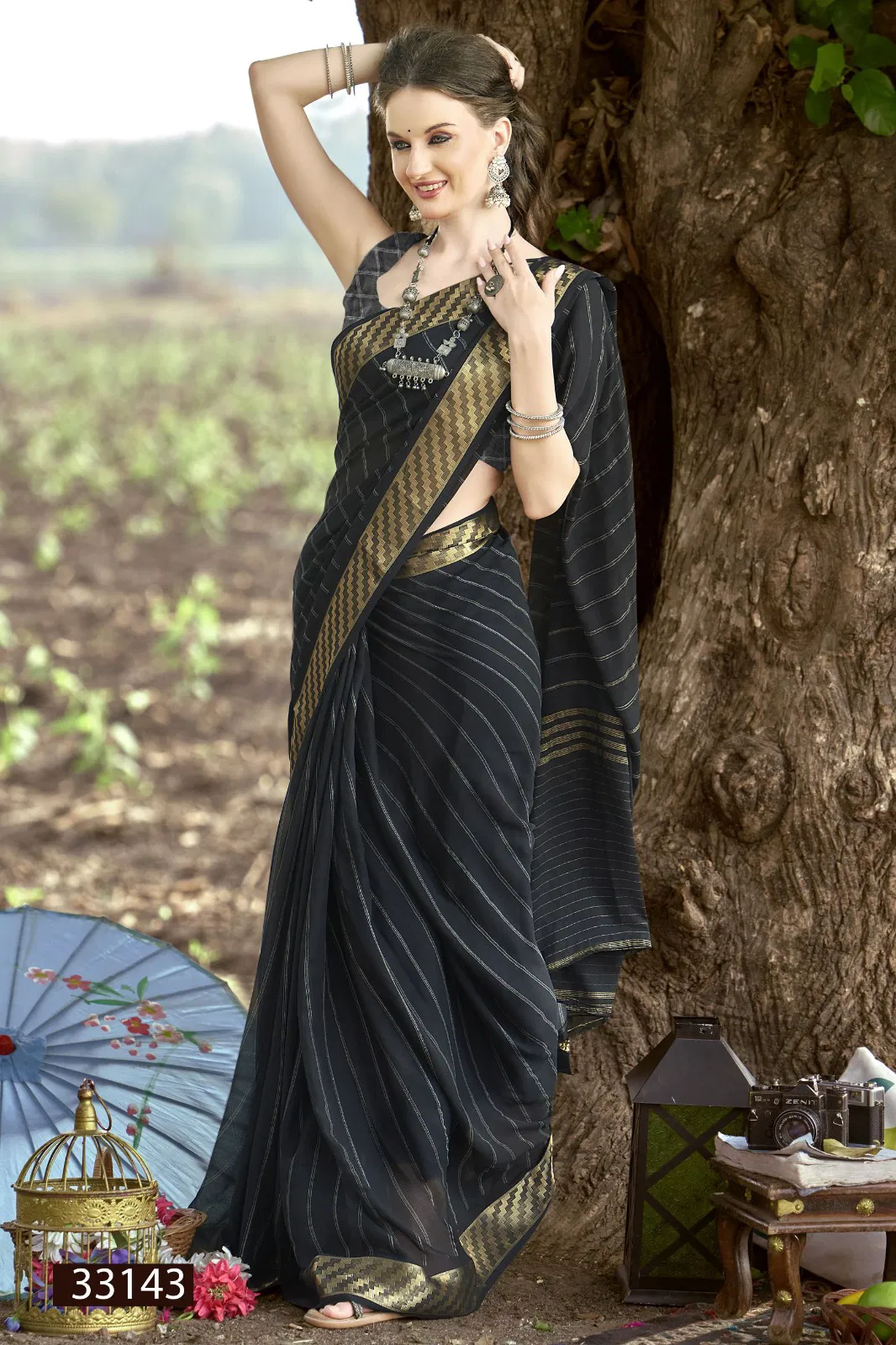 Jiya Vol 22 By Vallabhi Moss Georgette Printed Saree Exporters In India